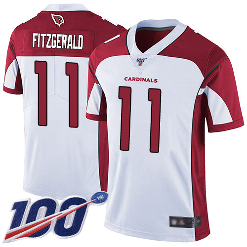 Arizona Cardinals Limited White Men Larry Fitzgerald Road Jersey NFL Football 11 100th Season Vapor Untouchable